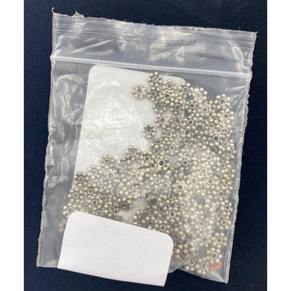 Silver Flower Spacer Beads For Jewelry Making - Pack Of 200 - 4mm - High-Quality - Picture 3 of 3